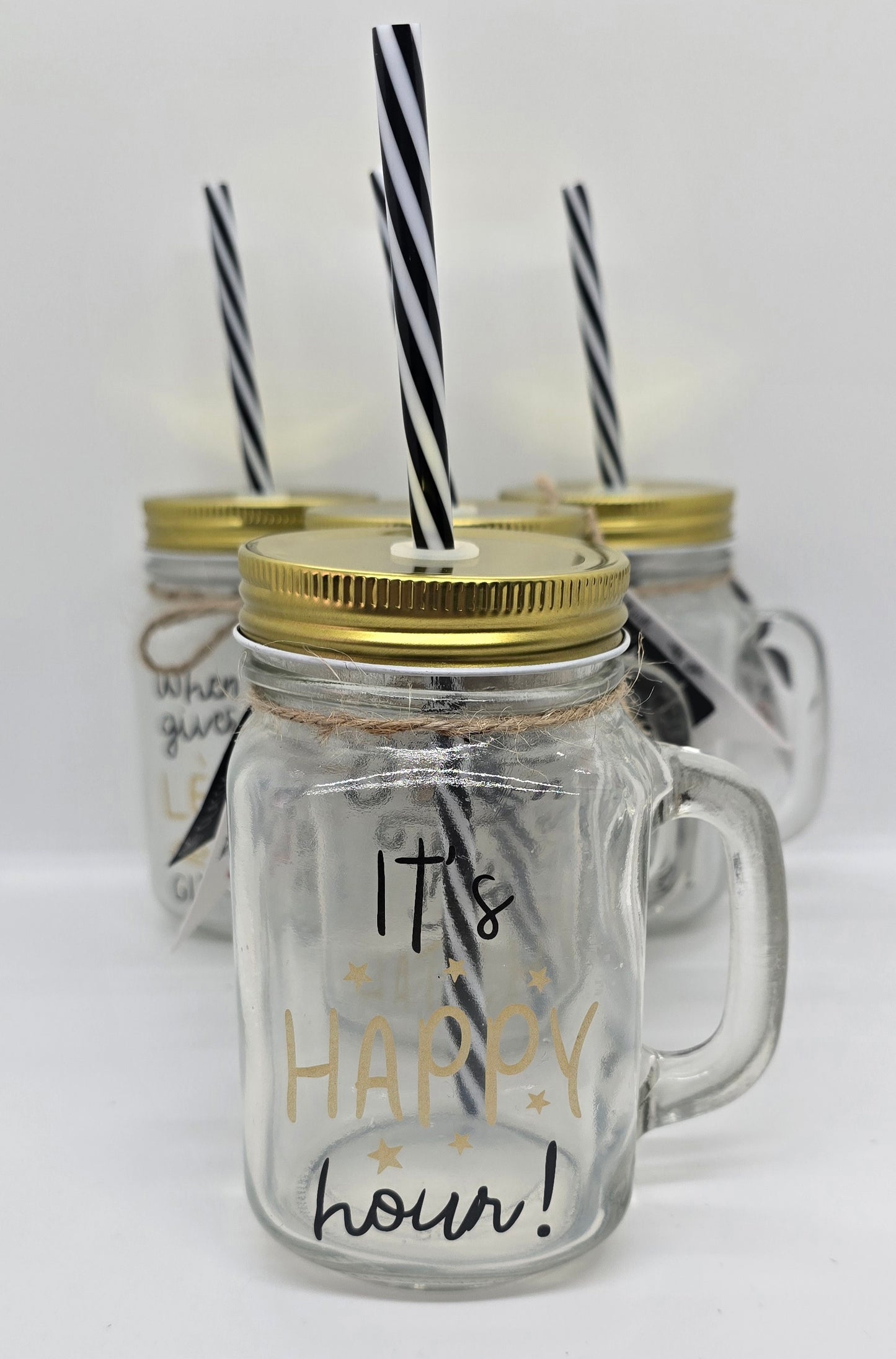 Mason Jar With Straw