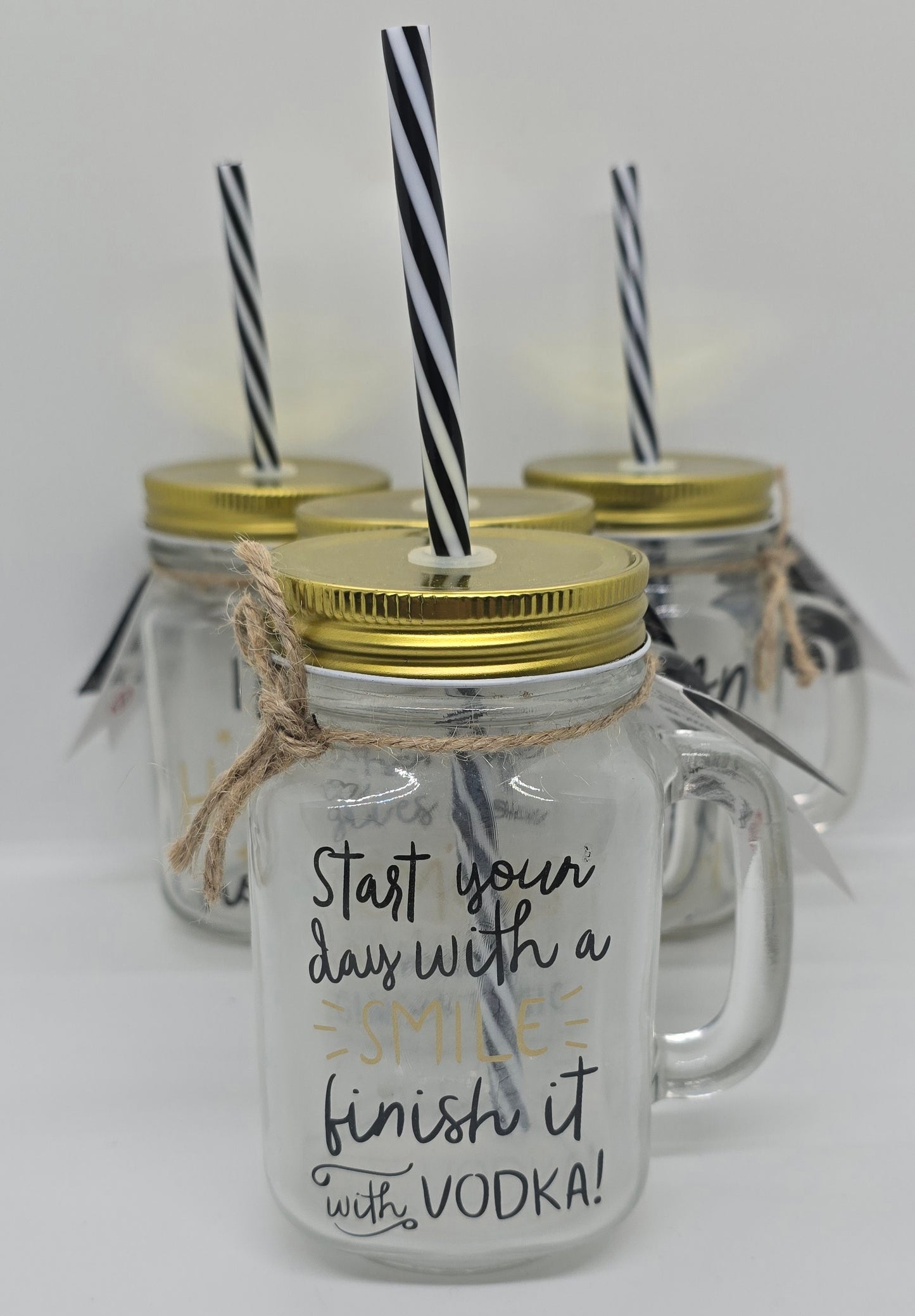 Mason Jar With Straw