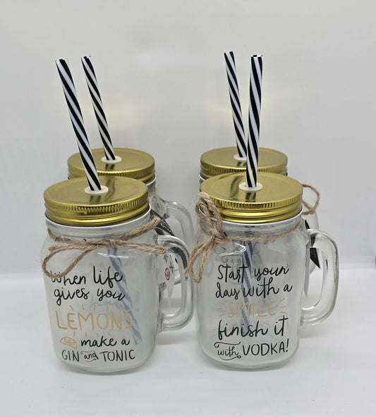 Mason Jar With Straw
