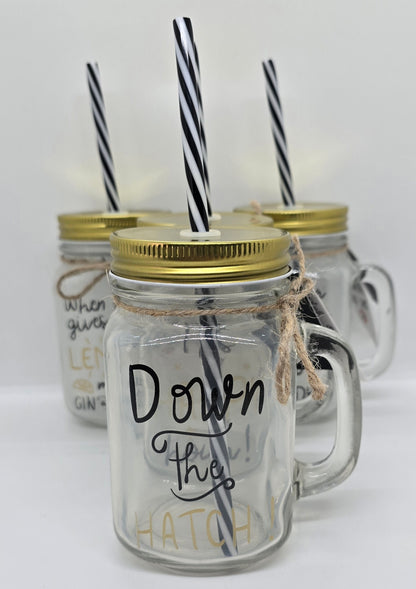 Mason Jar With Straw