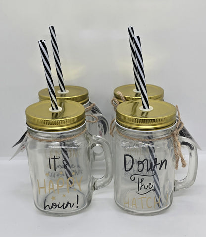 Mason Jar With Straw