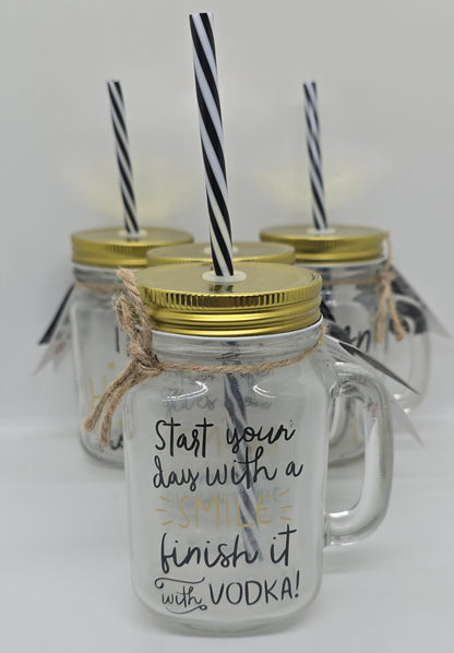 Mason Jar With Straw